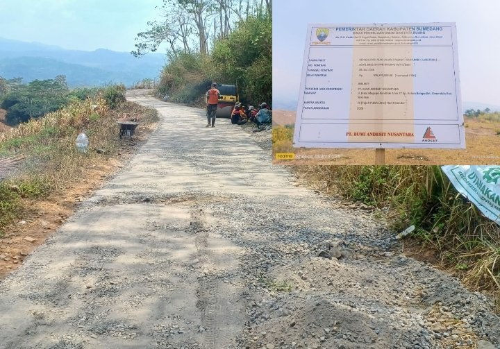 Proyek Rehabilitasi Ruas Jalan Singkup–Kareumbi (Lanjutan) Tahun Anggaran 2026. Yang menelan biaya Rp805 juta.